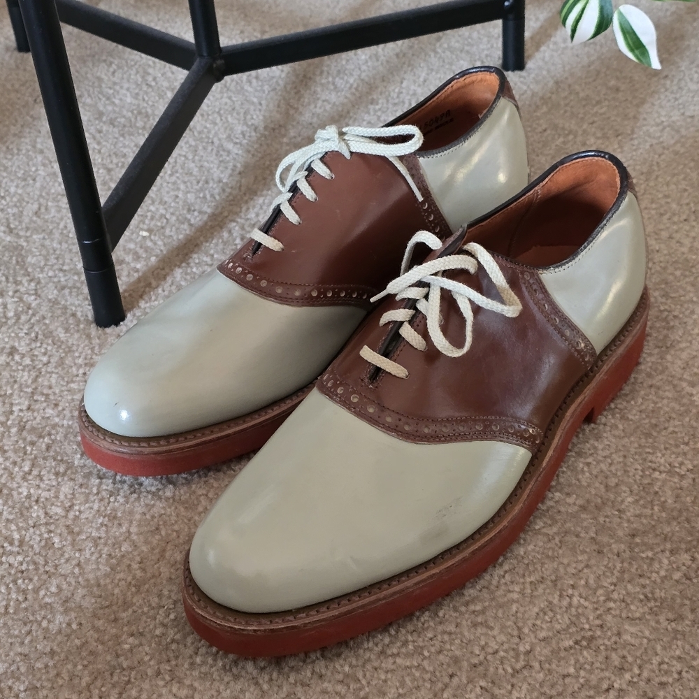 Cole Haan Cream and Brown Leather Oxfords